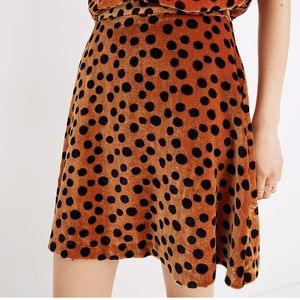 Madewell Spotted Velvet Circle Mini Skirt